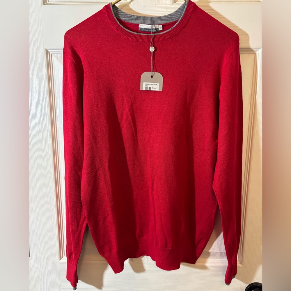 Vibrant Red Crewneck Sweater for Men